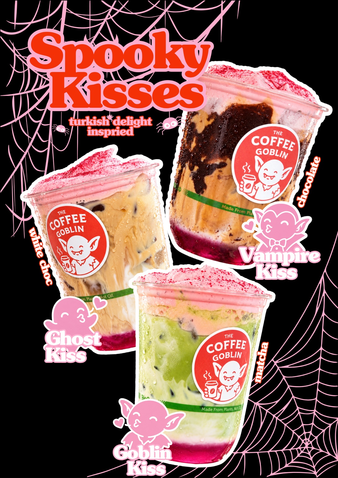 Spooky Kisses: Turkish delight inspired October drinks, Vampire Kiss, Ghost Kiss and Goblin Kiss